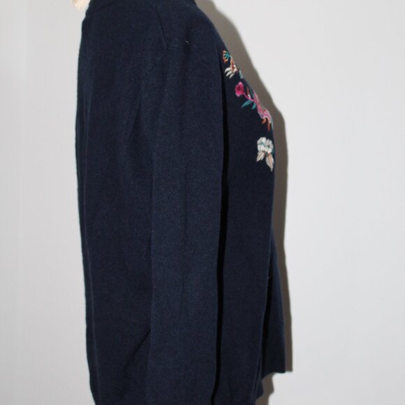 NWT Johnny Was Biya JWLA Split Neck Cashmere Knit Sweater Pullover Top M - Picture 6 of 6